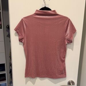 Banana Republic Factory Dusty Rose Velvet Short Sleeve Top